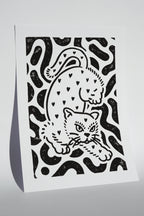 LINOCUT PRINT "HEART EATER" BLACK