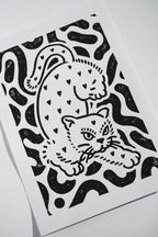 LINOCUT PRINT "HEART EATER" BLACK