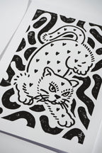 LINOCUT PRINT "HEART EATER" BLACK