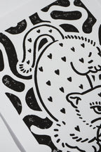 LINOCUT PRINT "HEART EATER" BLACK